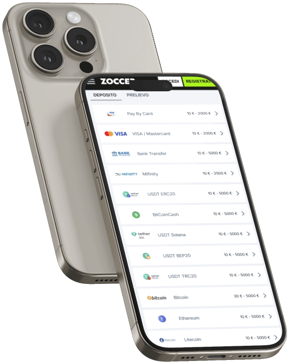 Zoccer Casino metodi di pagamento